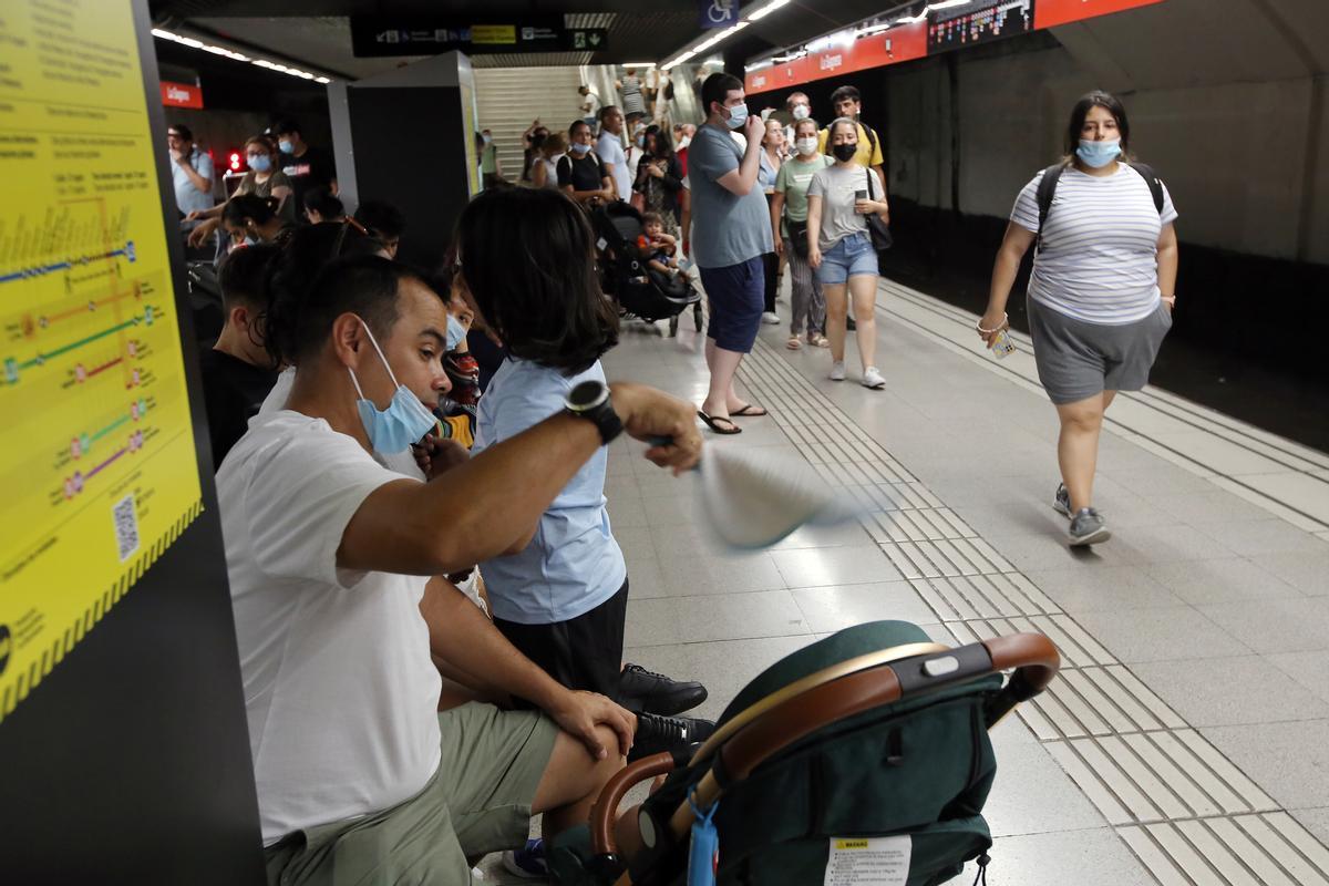 Calor en la L1 del metro de Barcelona