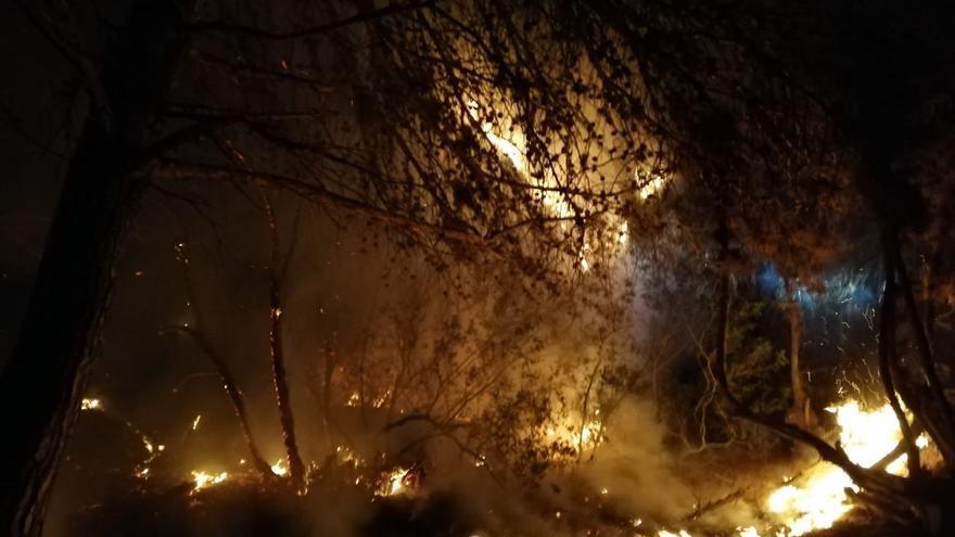 Imagen del incendio en sa Caleta.