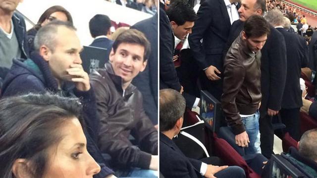Messi vio el partido desde el palco