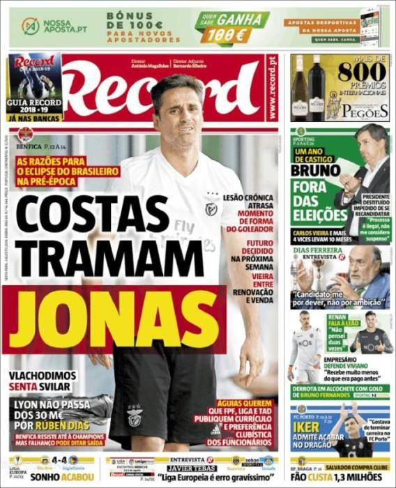 Portada RECORD viernes 3 de agosto de 2018