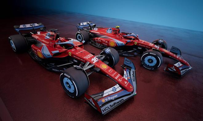 Así es el Ferrari azul patrocinado por HP que usará Sainz en el GP de Miami