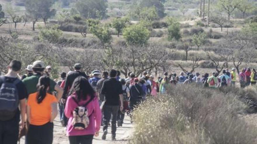 Un grupo de senderistas recorre Sierra Escalona, que ocupa parte del témino de Horadada.