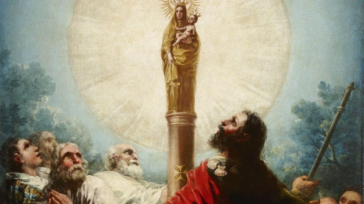 La obra &#039;Aparición de la Virgen del Pilar al Apóstol Santiago y sus discípulos&#039;, de Francisco de Goya.