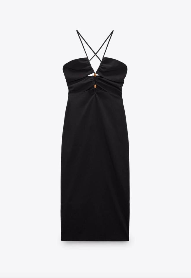 Vestido negro cut out de Zara