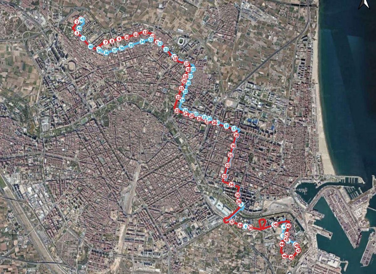 Trazado de la nueva línea entre Benicalap y Nazaret