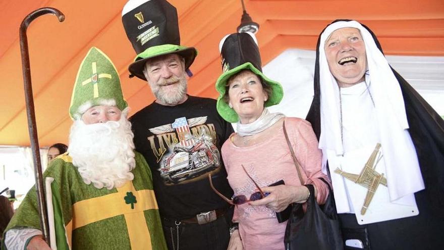 Irlandeses en la celebración del Día de San Patricio.