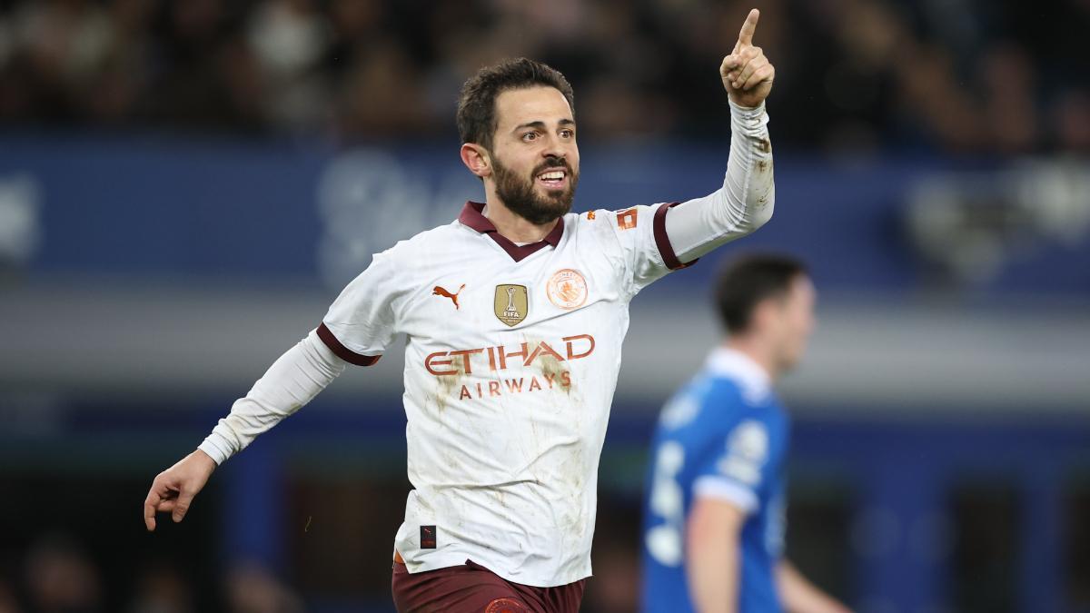 Bernardo Silva, jugador del Manchester City, celebra un tanto