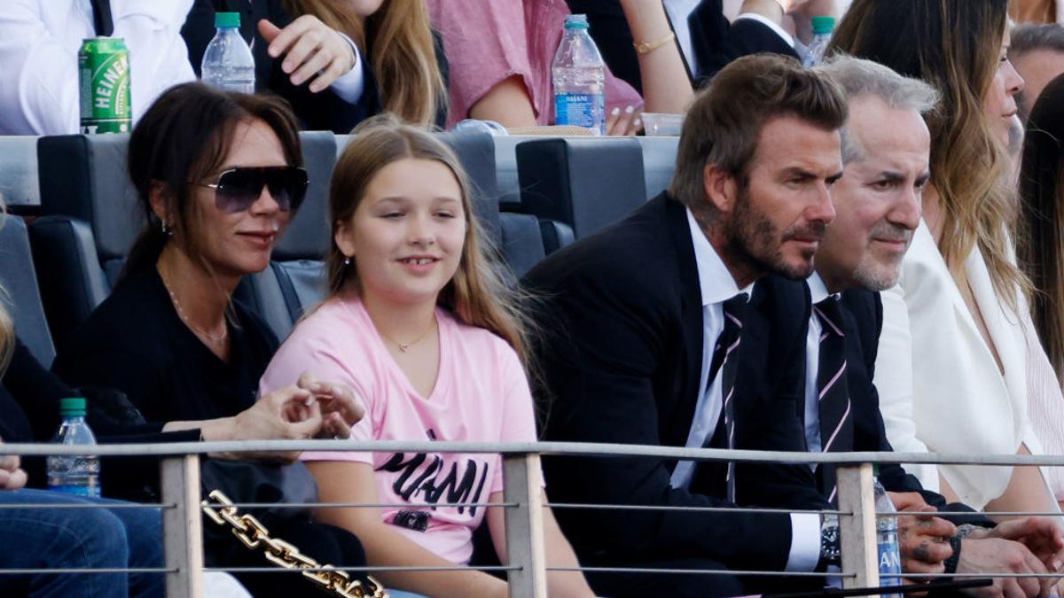 David, Victoria y Harper Beckham