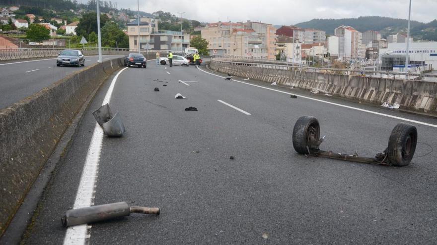 Uno de los coches perdió un eje