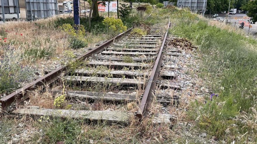 Raíles abandonados de la Ruta de la Plata, en las proximidades de la capital.