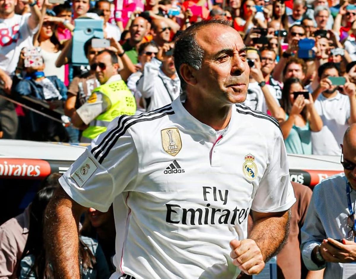 García Cortés, en un partido hace unos años con los veteranos del Real Madrid.