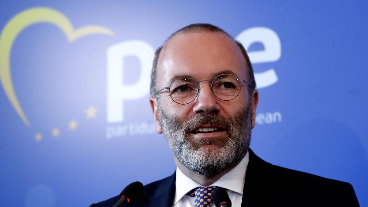 El líder del PPE, Manfred Weber, en el congreso que los conservadores celebran en Bucarest hasta este jueves.