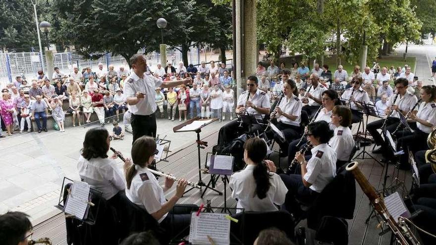 La Banda de Música de Gijón, en uno de sus conciertos.