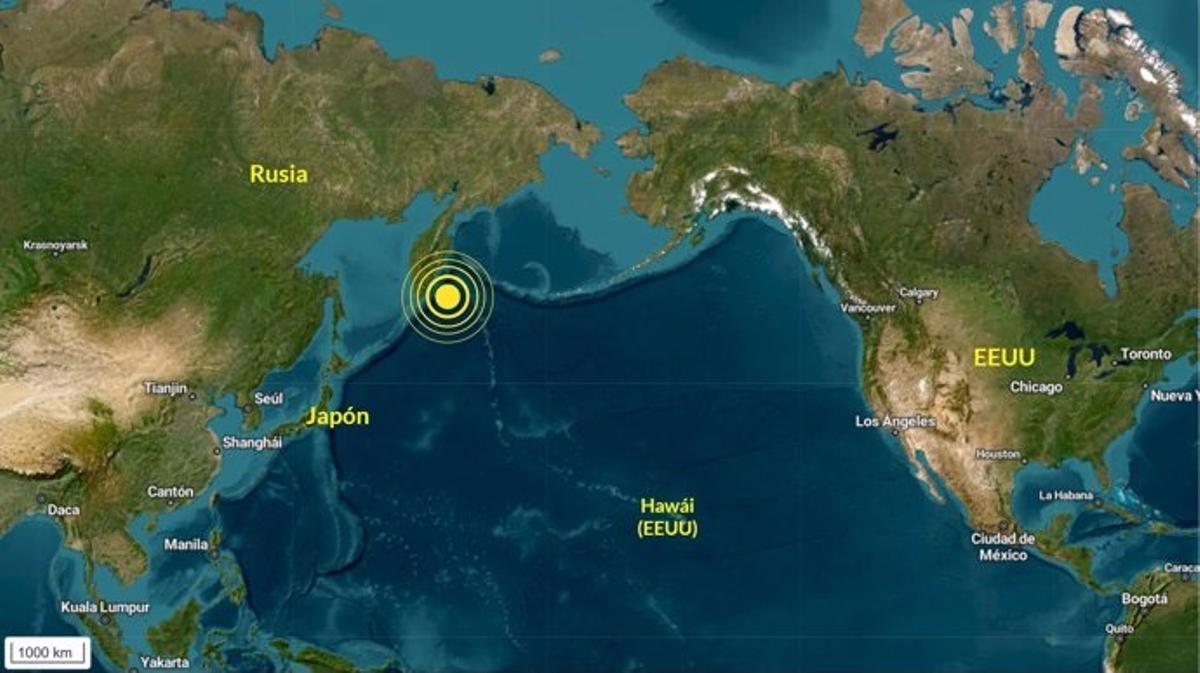 Alerta de tsunami en el Pacífico: mapa de las zonas afectadas.