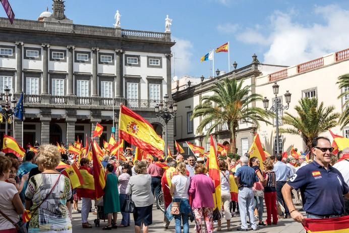 Manifestación en la capital grancanaria en contra del referéndum catalán