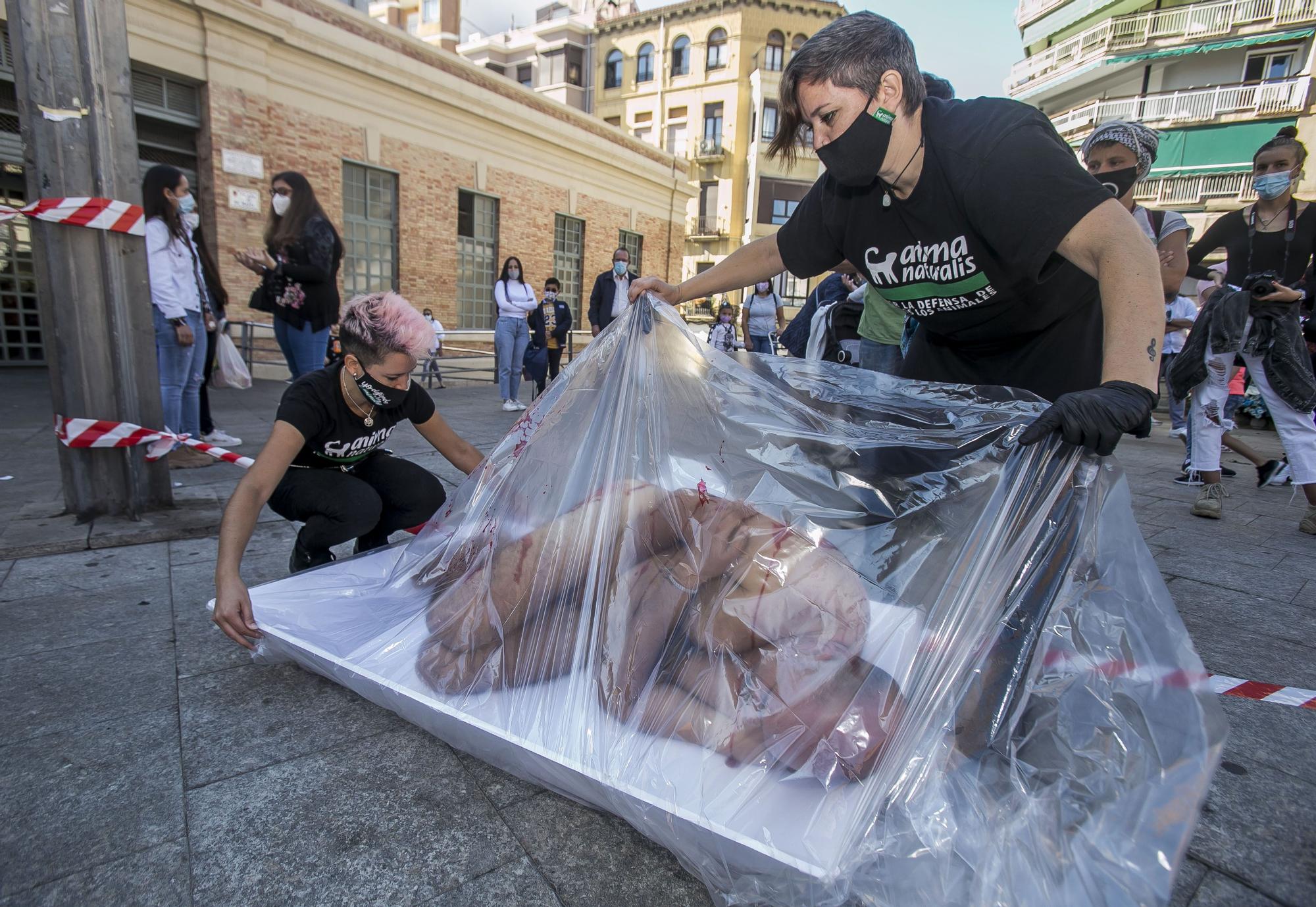 Protesta por el consumo de carne animal en Alicante