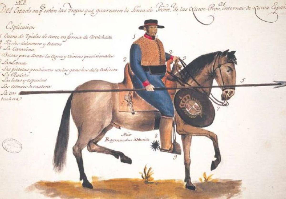 Soldado de cuera a caballo. | ARCHIVO G. DE INDIAS