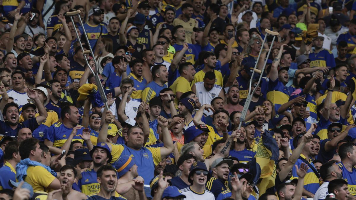Aficionados de Boca Juniors durante la final