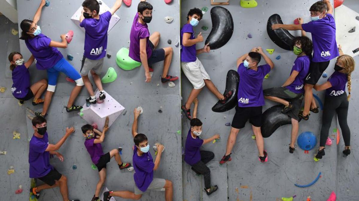 Alumnos de la escuela de escalada de AMI. |  // VÍCTOR ECHAVE