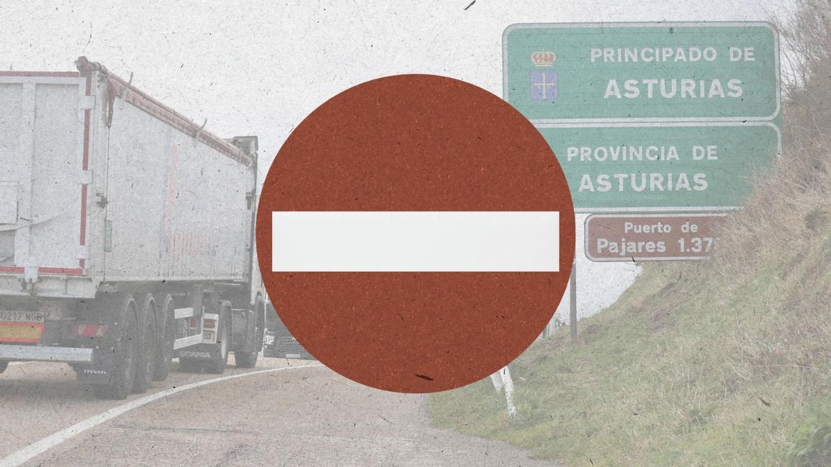 Nieva en Pajares y los camiones ya no pueden pasar: el puerto, un rosario de incidencias y cortes por la congestión tras el cierre del Huerna