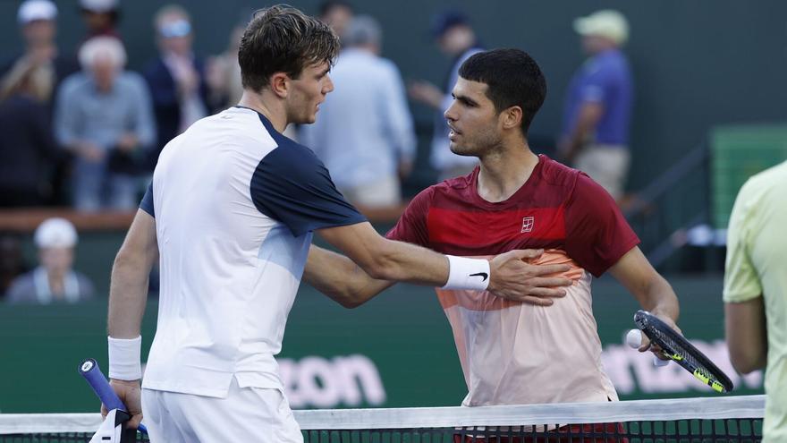 Jack Draper y Carlos Alcaraz, en Indian Wells.