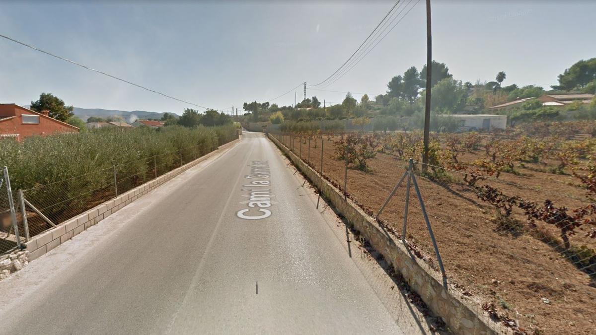 Imagen de Google Maps del Camí de la Garrofera, en Ontinyent.