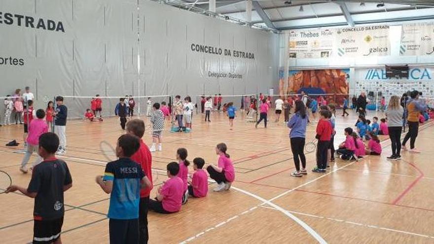 El pabellón Coto Ferreiro acogió ayer una jornada escolar de bádminton.