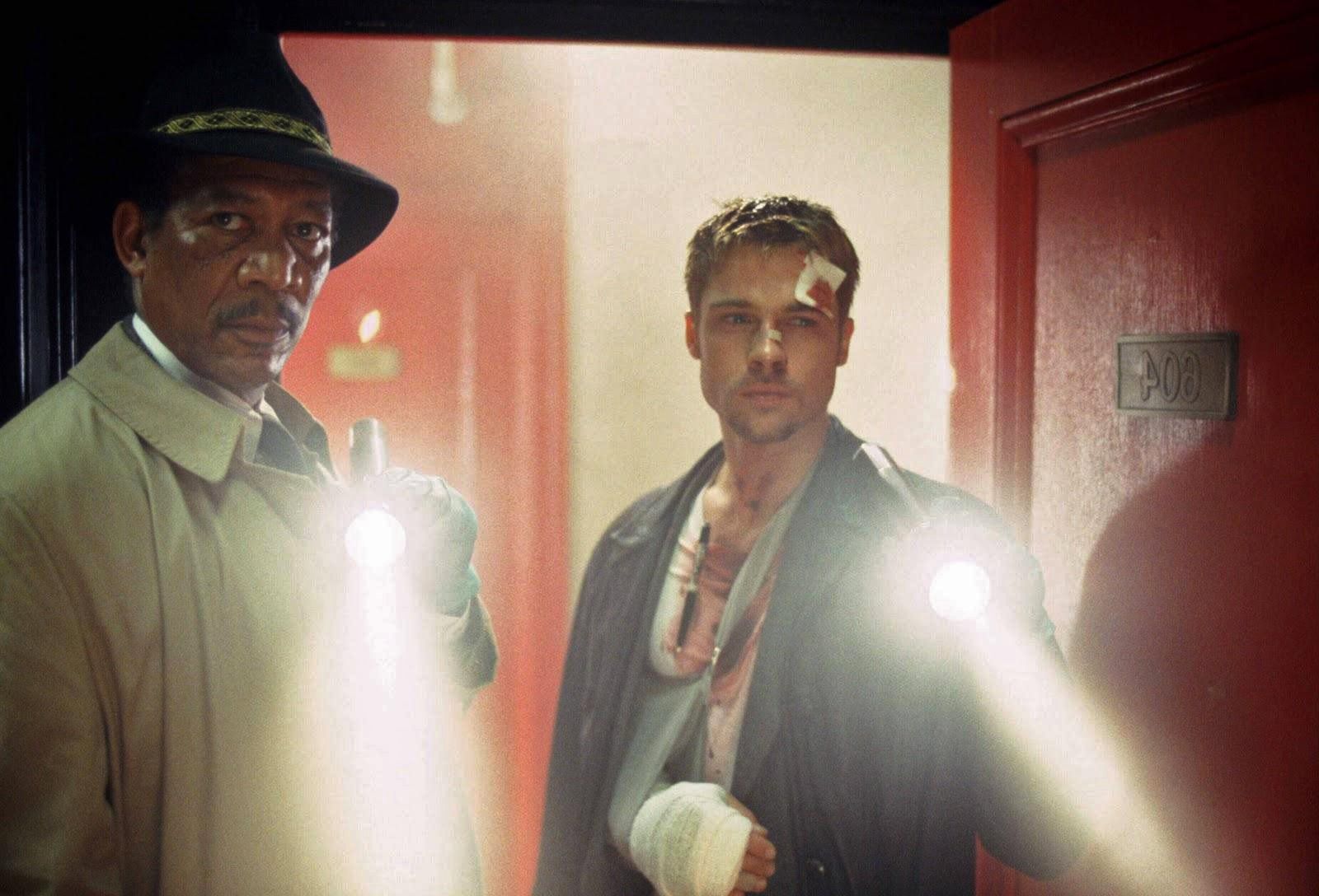 Morgan Freeman y Brad Pitt, en 'Seven'.