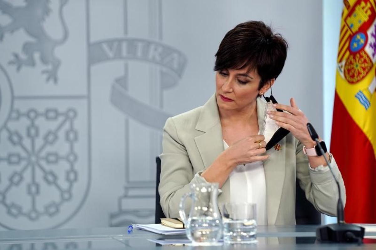 La ministra portavoz, Isabel Rodríguez, este 8 de febrero de 2022, tras la reunión del Gabinete.
