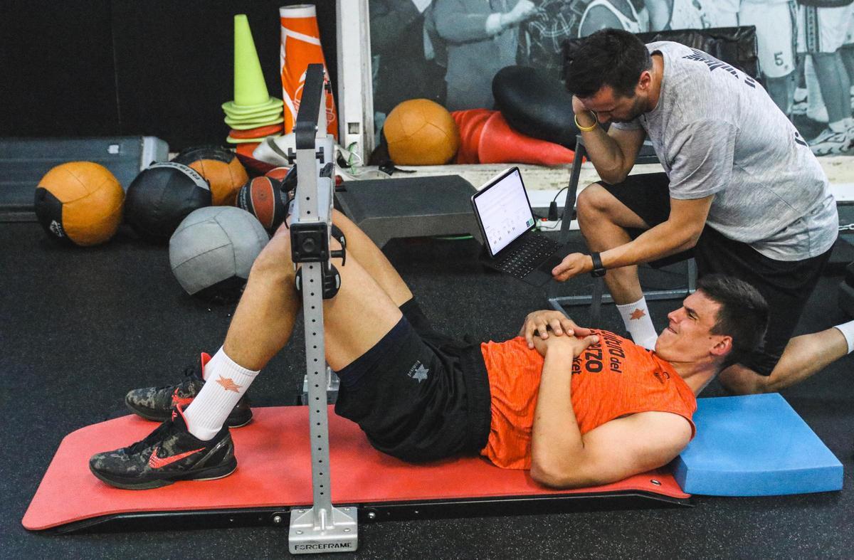 Jaime Pradilla durante las pruebas físicas de pretemporada