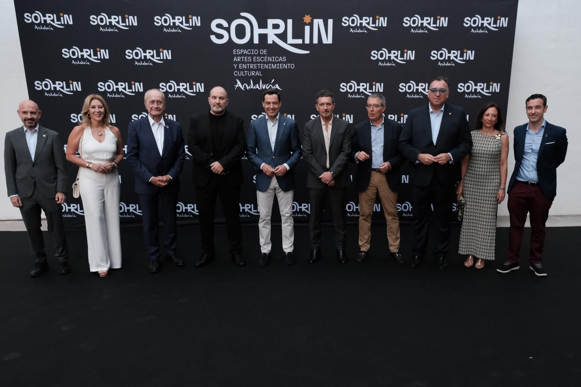 Photocall de la inauguración de Sohrlin Andalucía, el nuevo proyecto de Antonio Banderas y Domingo Sánchez de una escuela de artes escénicas.