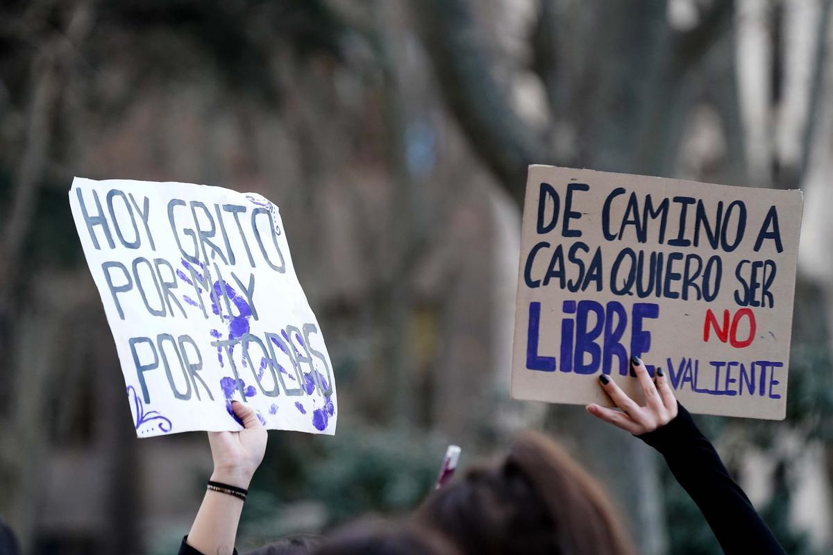 Imágenes de la manifestación feminista en Madrid