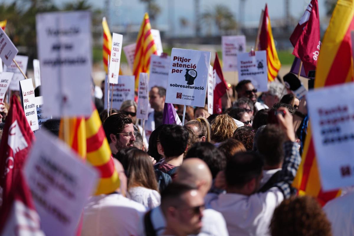 Manifestació a Barcelona aquest divendres al matí.
