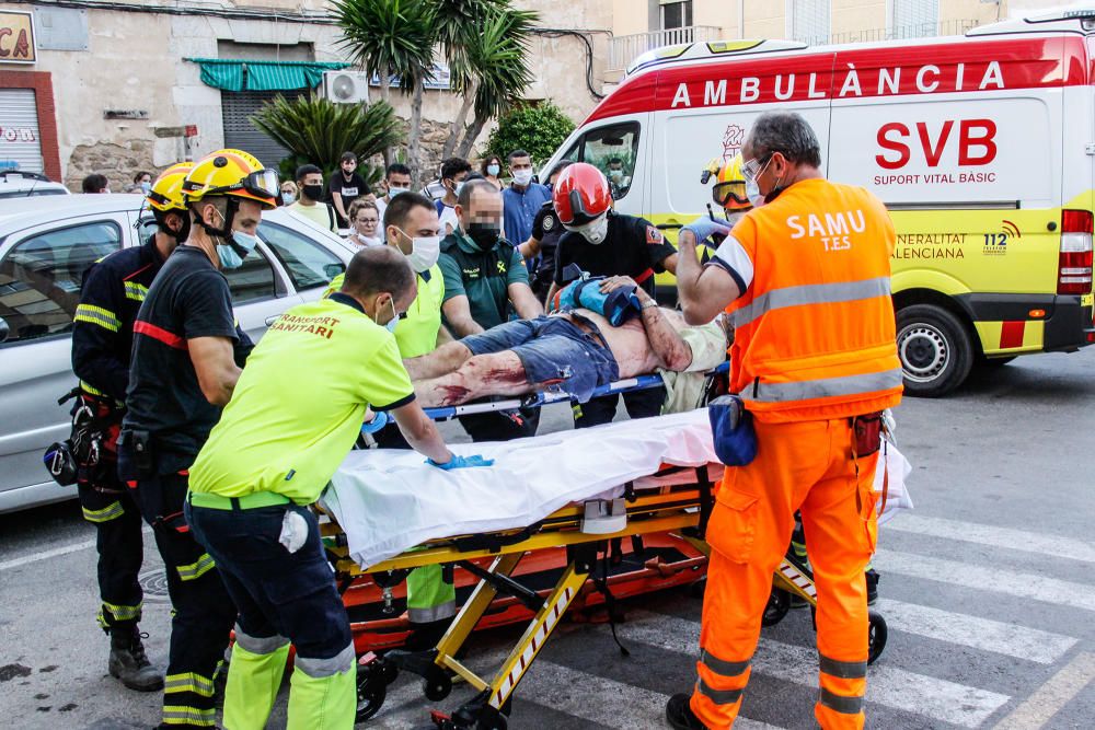 Caída de un hombre ladera abajo en Callosa de Segu