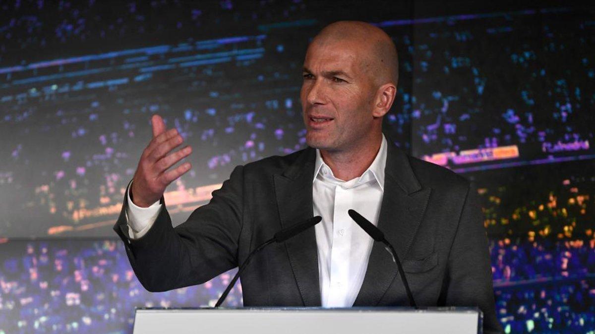 Zidane, durante su presentación como entrenador del Real Madrid