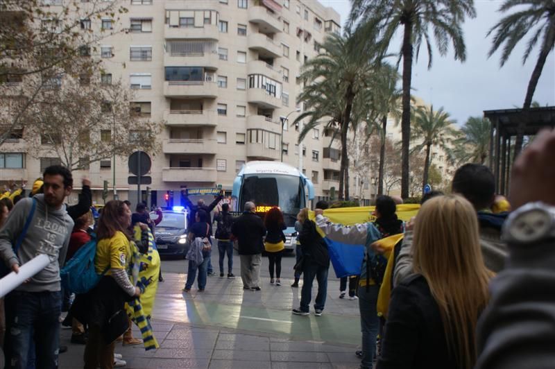 Llegada de la UD al hotel de Sevilla