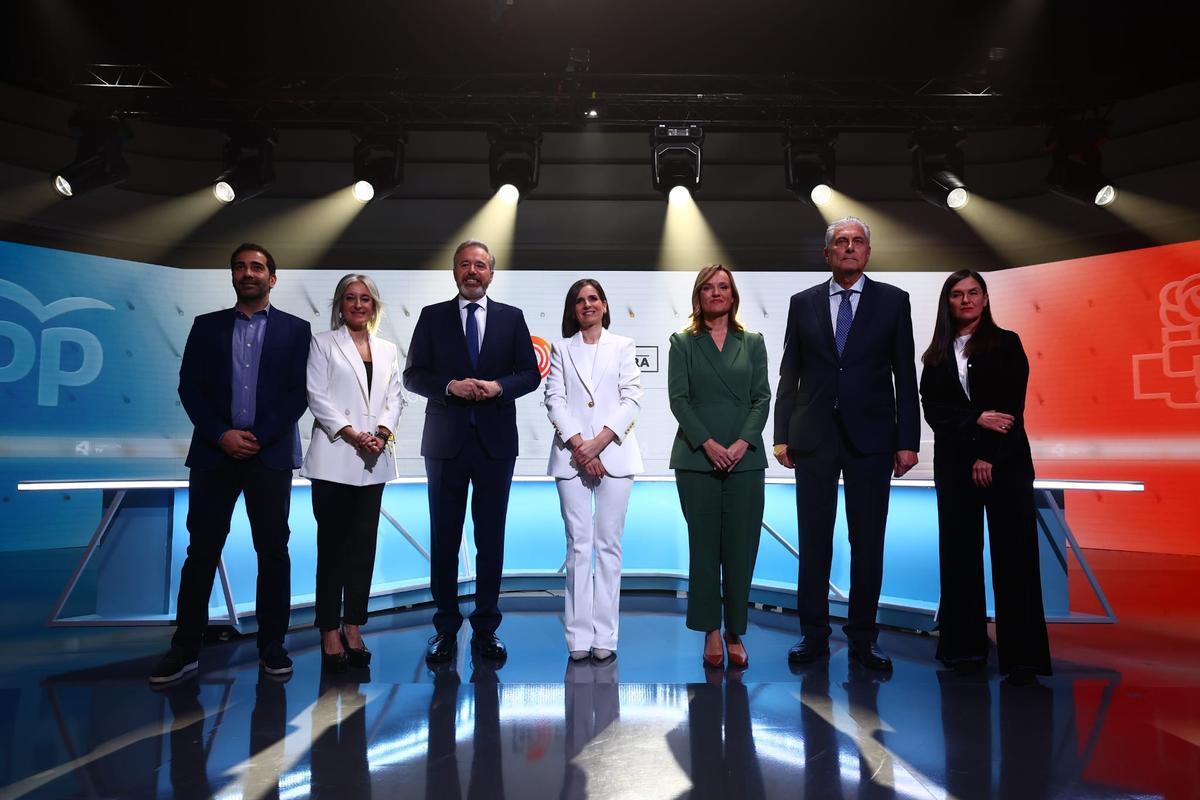 EN IMÁGENES | Así ha sido el cara a cara entre Pilar Alegría y Jorge Azcón por el 8F en Aragón TV