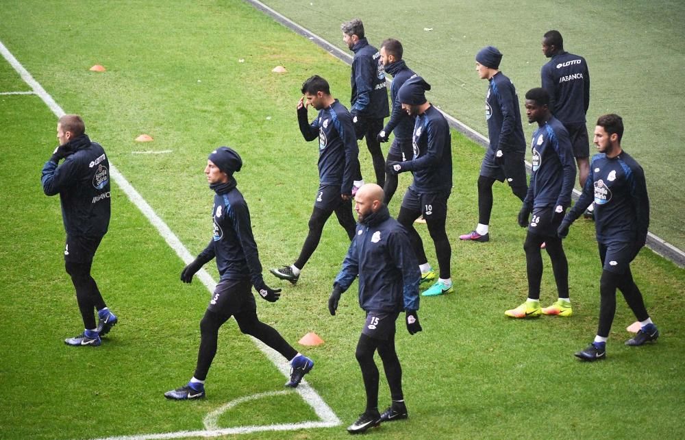 Entrenamiento en Riazor antes de Mendizorroza