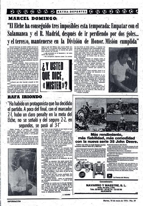 El Elche quiere repetir la hazaña del año 1976