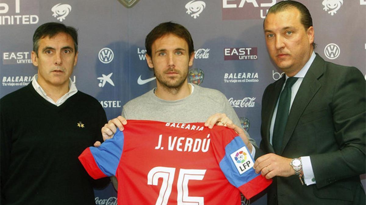 Joan Verdú, en su presentación como nuevo jugador del Levante