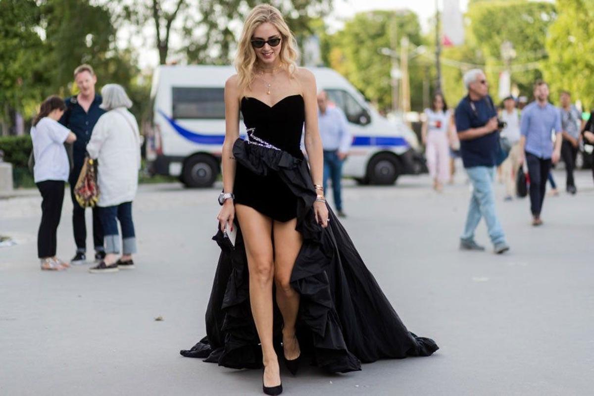 Chiara Ferragni con vestido de terciopelo de Alexandre Vauthier.