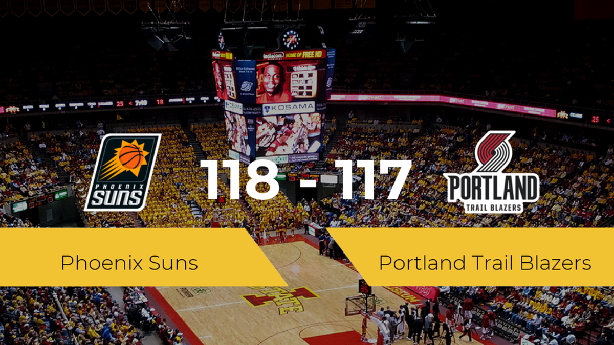 Phoenix Suns se lleva la victoria frente a Portland Trail Blazers por 118-117