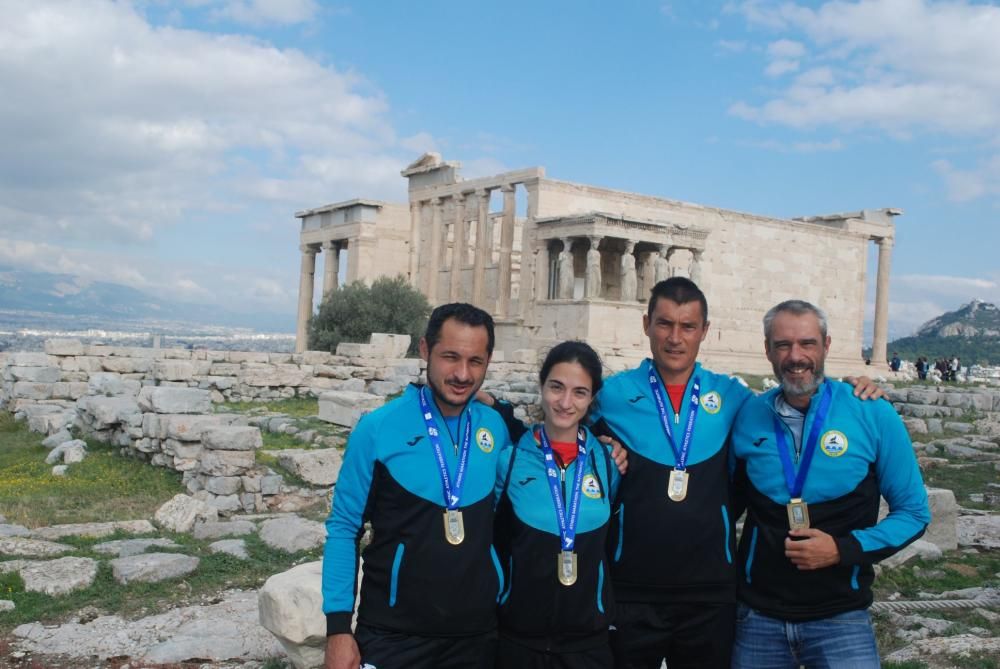 Los alistanos en la maratón de Atenas.