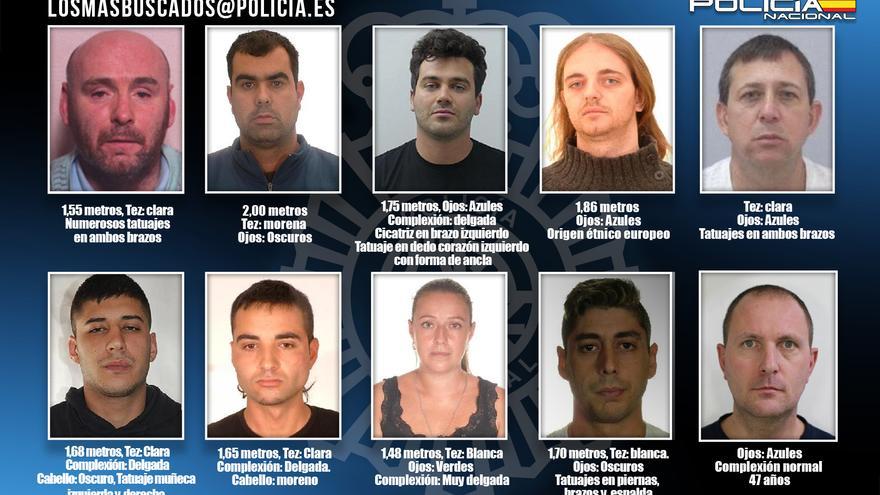La Policía Nacional busca a diez fugitivos peligrosos que podrían encontrarse en España