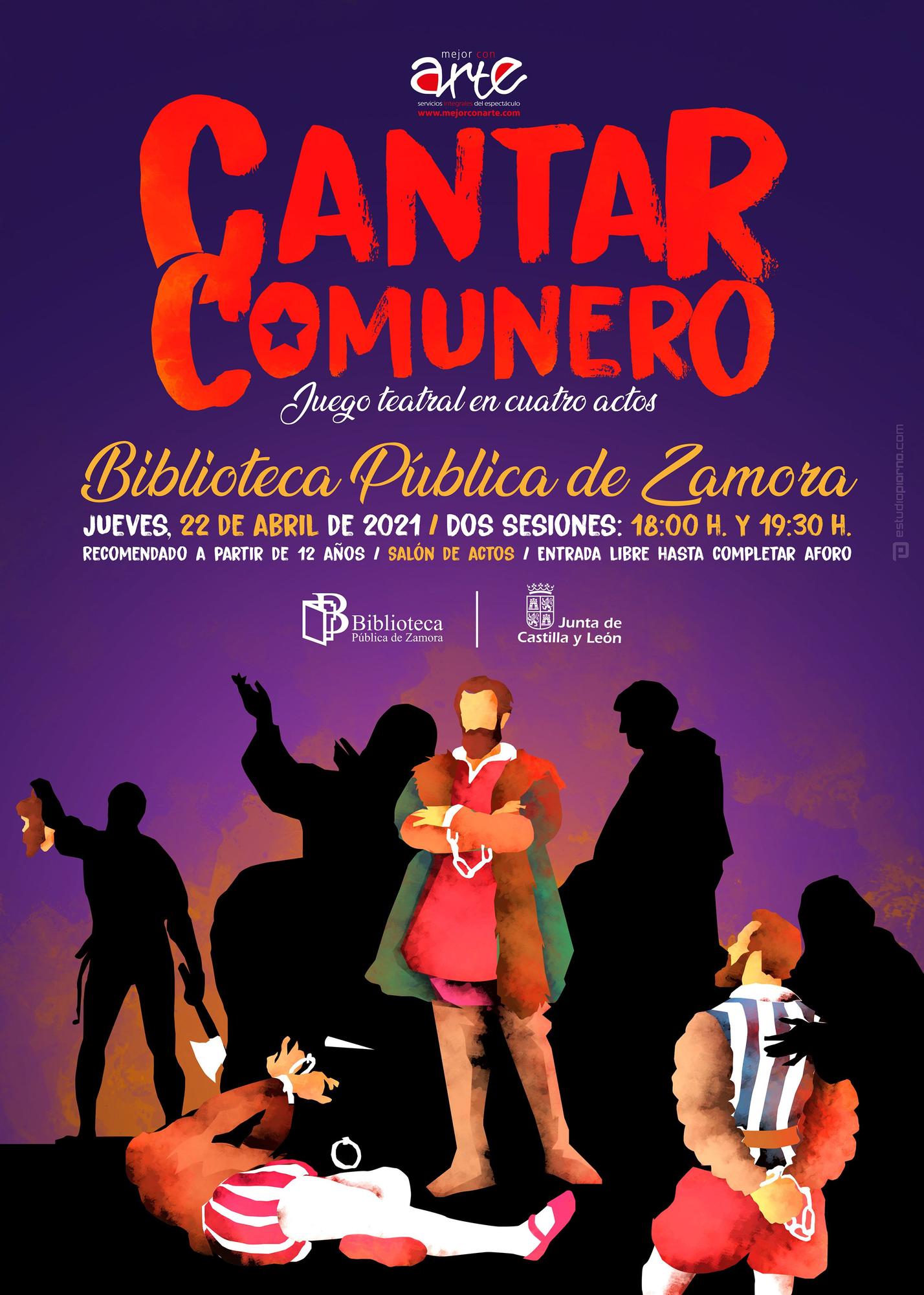 Cartel promocional del Cantar Comunero en la Biblioteca de Zamora.