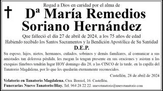 Dª María Remedios Soriano Hernández