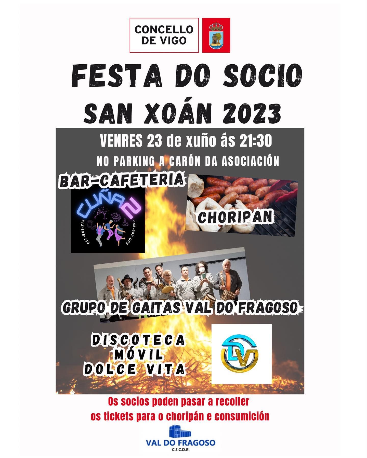 Cartel de la fiesta de San Juan 2023 en Val do Fragoso.