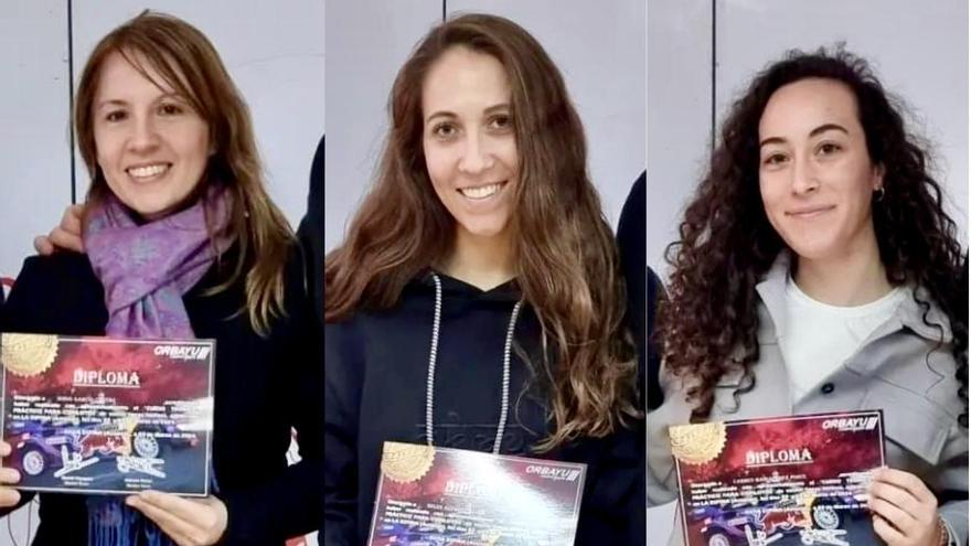 Ellas mandan sobre el asfalto: Carmen, Belén y Sonia, las mejores del curso de copilotaje de La Espina