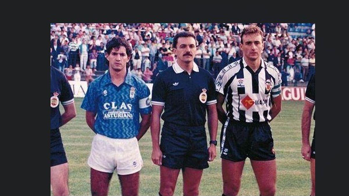 Los capitanes Berto y Javi Valls, en un Oviedo-Castellón en el Tartiere.