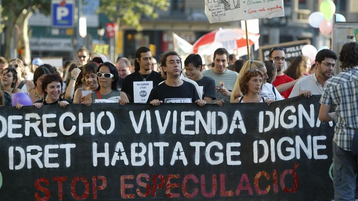 Manifestación contra la especulación